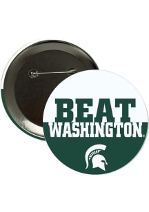 Michigan State Spartans BEAT Washington 3in Button - Green