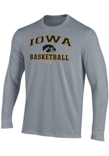 Under Armour Iowa Hawkeyes Grey Basketball Performance Long Sleeve T Shirt