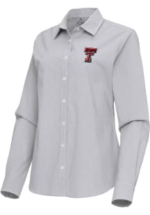 Antigua Texas Tech Red Raiders Womens Porter Long Sleeve Ash Dress Shirt