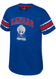 Colosseum Kansas Jayhawks Toddler Girls Blue Aunt Trixie Short Sleeve Dress