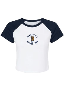 Summit Sportswear Penn State Nittany Lions Womens White Phoebe Micro Rib Short Sleeve T-Shirt