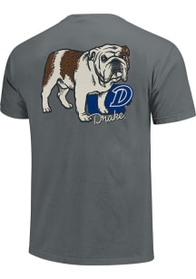 Drake Bulldogs Grey Strutting Mascot State Short Sleeve T Shirt