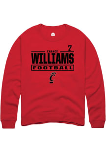 Chance Williams Cincinnati Bearcats Mens Red Football NIL Stacked Box Player Crew