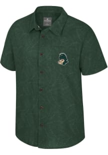 Colosseum Michigan State Spartans Mens Green Vintage Logo Short Sleeve Dress Shirt
