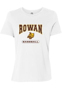 Summit Sportswear Rowan University Womens White Baseball Short Sleeve T-Shirt