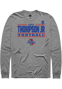 Chris Thompson Jr Tulsa Golden Hurricane Graphite Football NIL Stacked Box Long Sleeve Player T Sh..