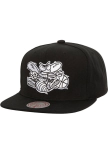Mitchell and Ness Charlotte Hornets Panda Pro Snapback Adjustable Hat - Black