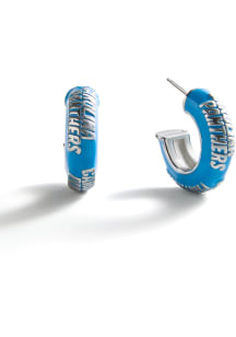Carolina Panthers Puffy Enamel Hoop Womens Earrings