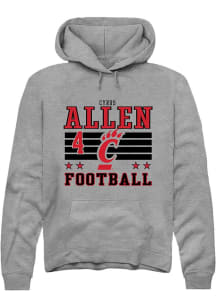 Cyrus Allen Cincinnati Bearcats Mens Grey Football NIL Striped Player Hood