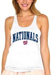 Washington Nationals Womens White Racerback Tank Top