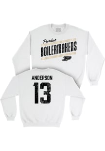 Akasha Anderson Purdue Boilermakers Mens White NIL Slant Player Crew