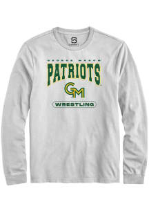 Summit Sportswear George Mason University White Wrestling Long Sleeve T Shirt