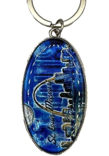 St Louis Skyline Design Keychain - Blue