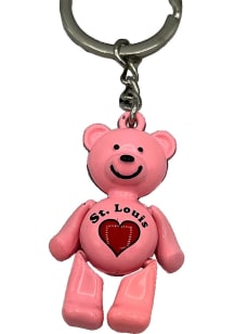 St Louis Pink Bear Keychain - Pink