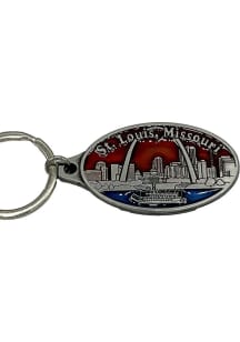 St Louis Skyline Design Keychain - Silver