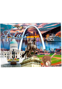 St Louis Night  Foil Magnet