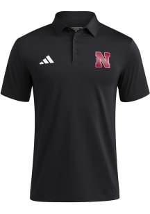 Adidas Nebraska Cornhuskers Mens Black Our Red Burns Brighter Short Sleeve Polo