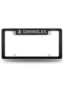 Florida State Seminoles Carbon Fiber All Over Chrome License Plate Frame - Black
