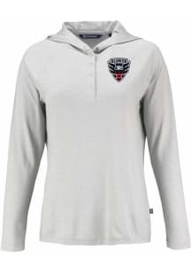 Cutter and Buck DC United Womens Grey Coastline Eco Hooded Sweatshirt