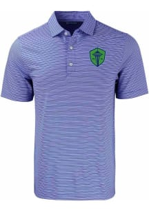 Cutter and Buck Seattle Sounders FC Blue Forge Double Stripe Big and Tall Polo