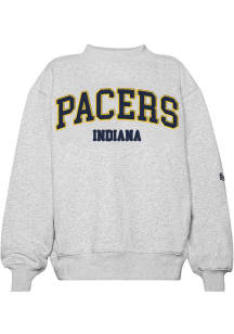 Hype and Vice Indiana Pacers Womens Ash Mock Neck Crew Sweatshirt