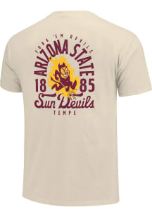 Arizona State Sun Devils Ivory Mascot Overlay Short Sleeve T Shirt