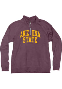 Blue 84 Arizona State Sun Devils Womens Maroon Sanded Fleece Qtr Zip