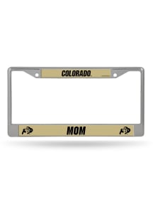 Colorado Buffaloes Mom Chrome License Plate Frame - Silver