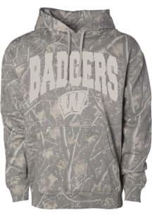 Something Inked Wisconsin Badgers Mens Green OHT Arch Name Long Sleeve Hoodie