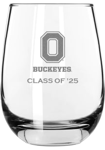 Ohio State Buckeyes Class of 2025 15oz Stemless Wine Glass - White