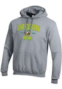 Champion Oregon Ducks Mens Grey EST Date Mom Powerblend Long Sleeve Hoodie