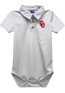 Vive La Fete Oklahoma Sooners Baby White Team Short Sleeve One Piece Polo