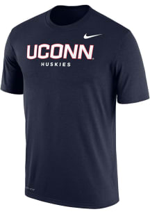 Nike UConn Huskies Navy Blue Team Name Short Sleeve T Shirt
