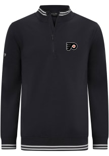 Levelwear Philadelphia Flyers Mens Black Sportsman 3D Embroidered Patch Long Sleeve Qtr Zip Pullov..