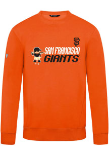 Levelwear San Francisco Giants Mens Orange Zane 8-Bit Baseball Long Sleeve Crew Sweatshirt