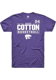 Jenessa Cotton K-State Wildcats Purple NIL Stacked Box Short Sleeve Player T Shirt
