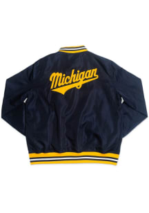 Homefield Michigan Wolverines Mens Blue Script Bomber Light Weight Jacket