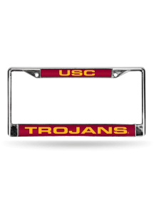 USC Trojans Standard Chrome License Plate Frame - Silver