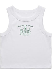 Uscape Michigan State Spartans Womens White Rib Tank Top