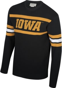 Uscape Iowa Hawkeyes Mens Black Jacquard Stripes Long Sleeve Sweater