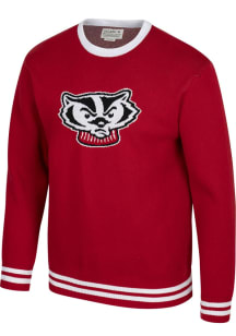 Uscape Wisconsin Badgers Mens Red Jacquard Long Sleeve Sweater