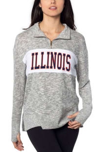 Illinois Fighting Illini Womens Grey Cozy Qtr Zip