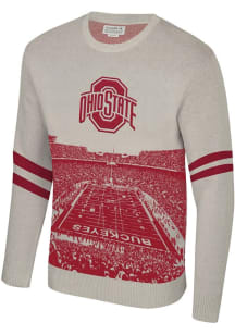 Uscape Ohio State Buckeyes Mens White Renew Football Stadium Long Sleeve Sweater