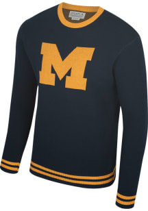 Uscape Michigan Wolverines Mens Blue Primary Team Logo Jacquardÿ Long Sleeve Sweater