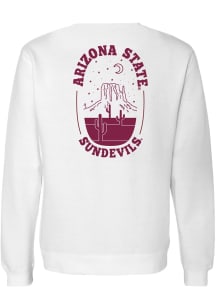 Uscape Arizona State Sun Devils Mens White Starry Night Sky Long Sleeve Crew Sweatshirt