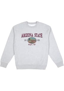 Uscape Arizona State Sun Devils Mens Grey Heather Football New Heights Football Long Sleeve Crew S..
