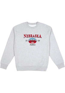 Uscape Nebraska Cornhuskers Mens Grey New Heights Long Sleeve Crew Sweatshirt