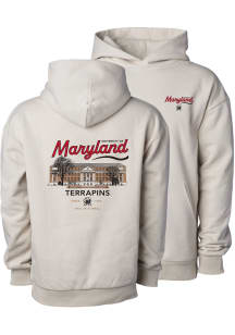 Uscape Maryland Terrapins Mens Ivory Socialite Long Sleeve Hoodie