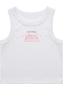 Uscape Chicago Womens White Skyline Est 1837 Tank Top