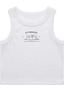 Uscape Pittsburgh Womens White Skyline Est 1758 Tank Top